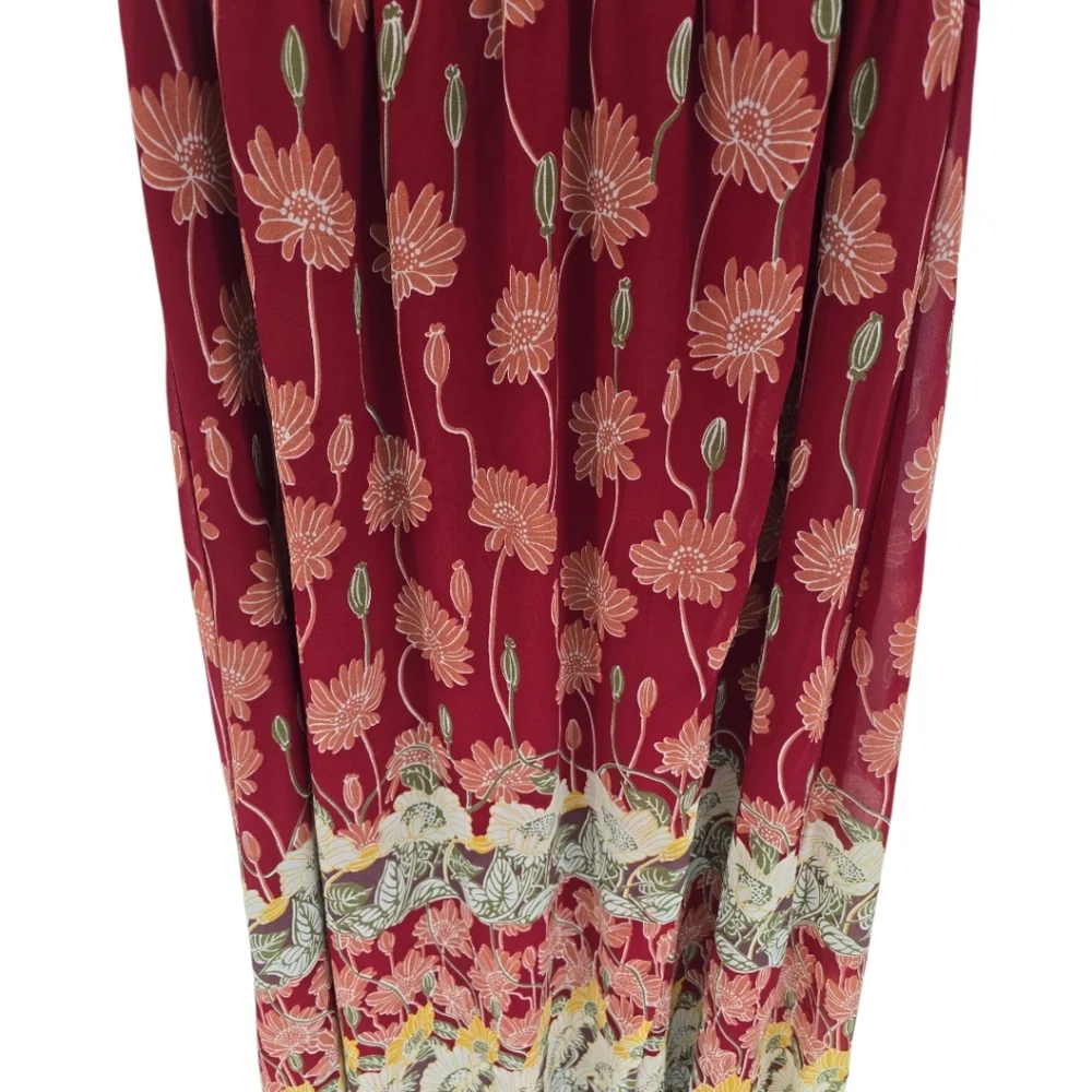 Madewell Tulip Sleeve Tall Sunflowers Maxi Dress Size 6 Autumn Floral - Picture 6 of 9